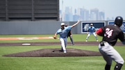 Southpaw, Christian Allegretti on the mound for the FerryHawks.