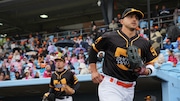 Mark Contreras and Aaron Takacs enter the playing field for the FerryHawks.
